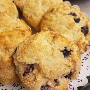 Six Homemade Blueberry Scones